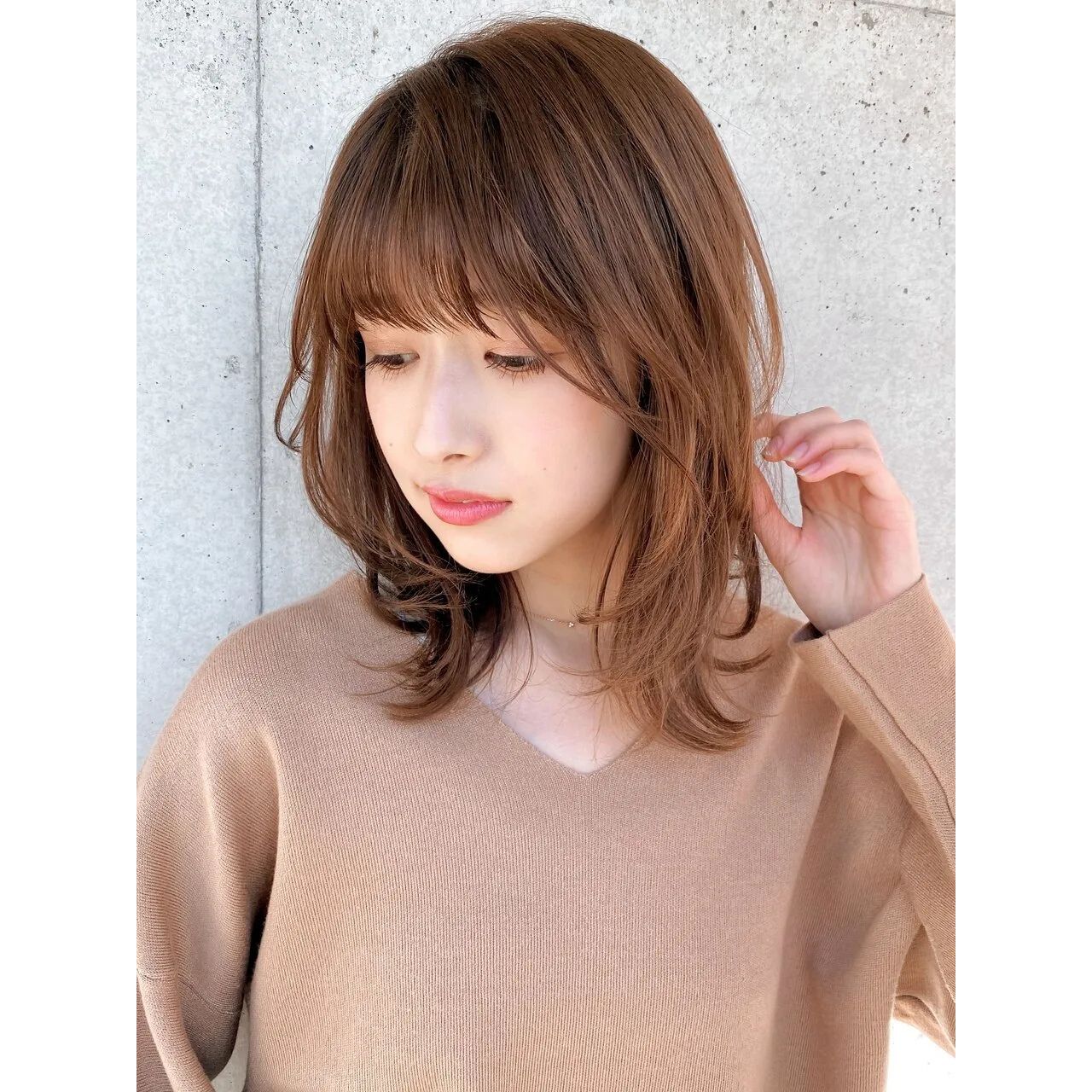 40代女性の痛くない茶髪のコーディネート例