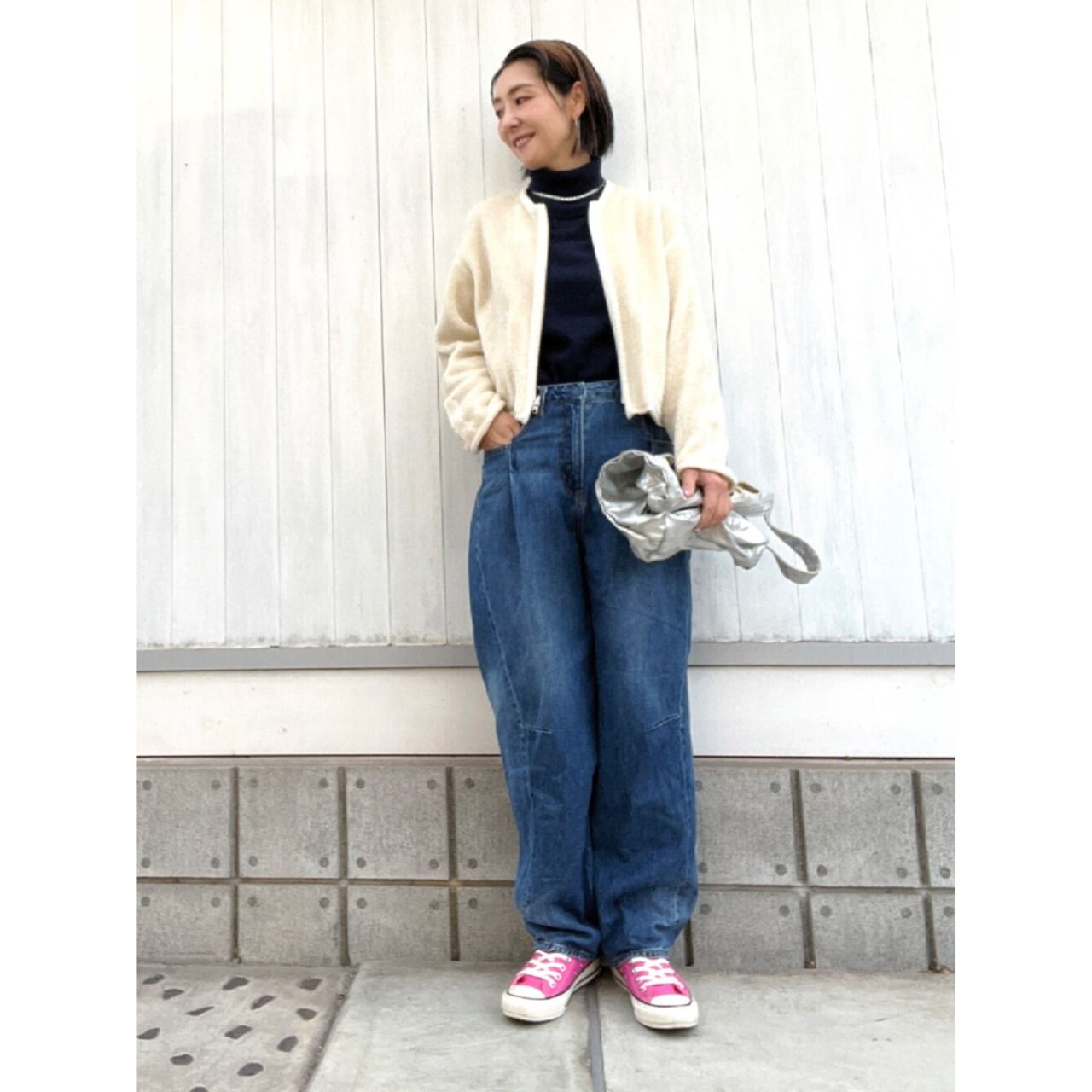 40代女性の痛くないジーンズのコーディネート例