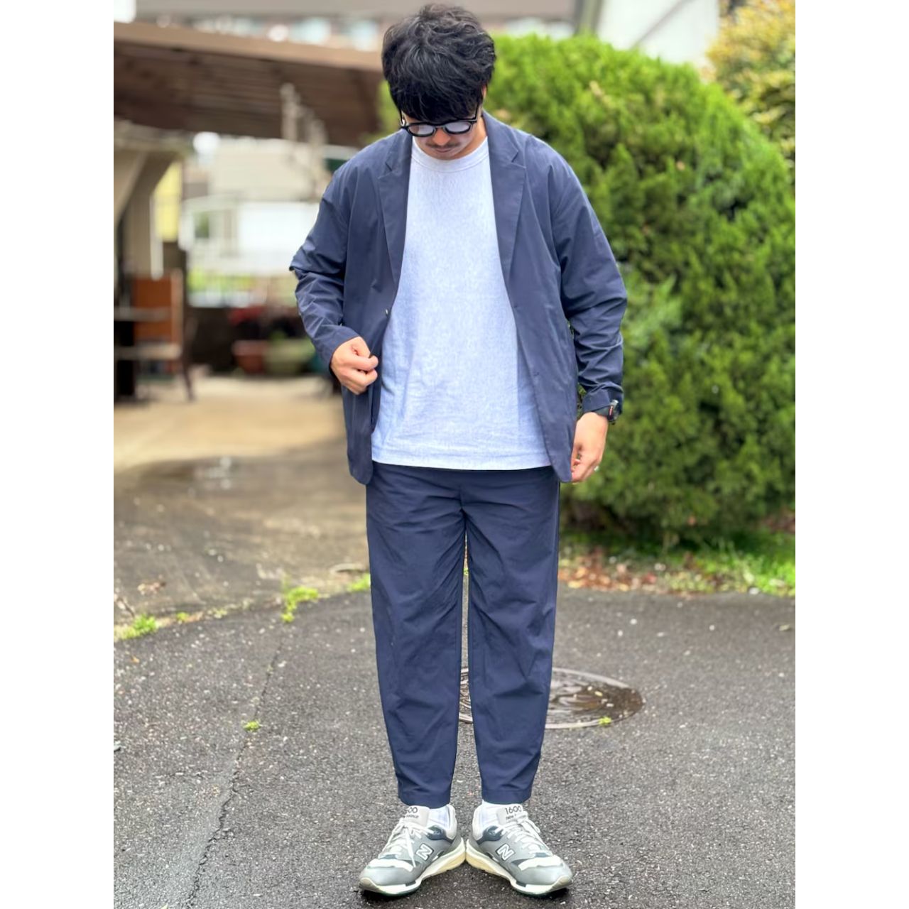 40代メンズ男性の痛くないワイドパンツのコーディネート例