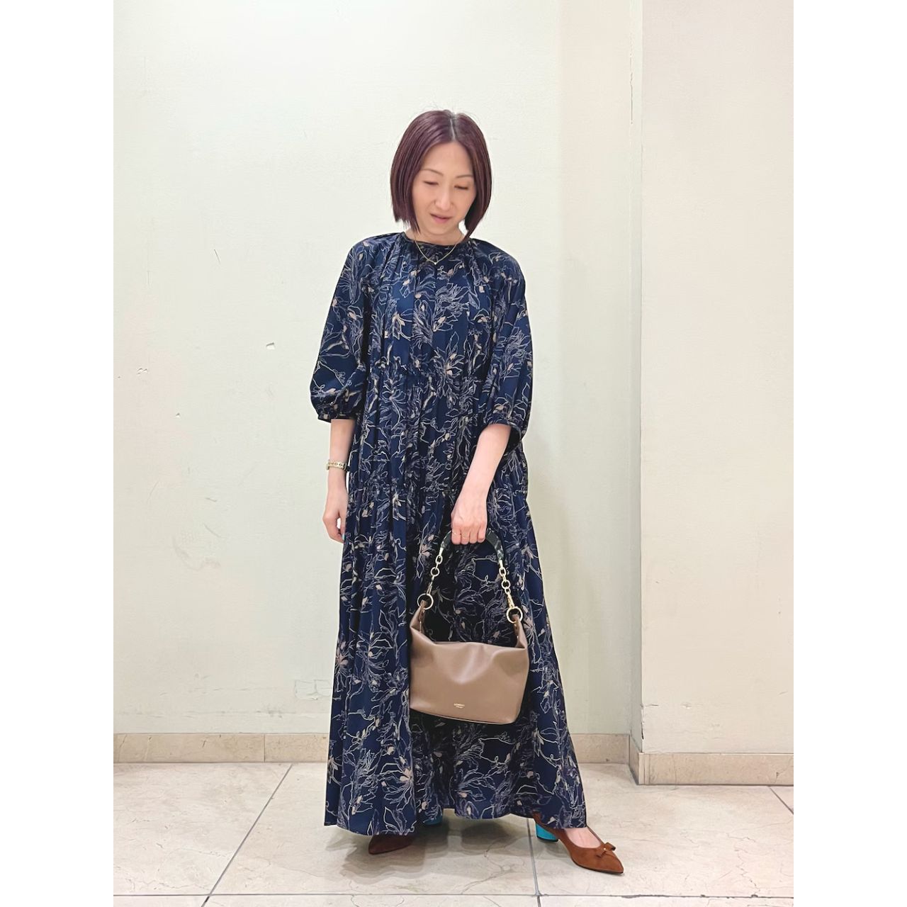 50代女性の痛くないリボンのコーディネート例
